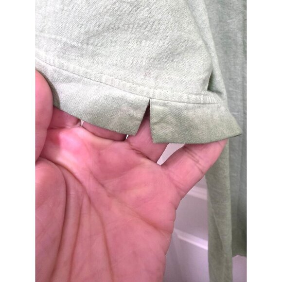 Green Graphic Print Short Sleeve Linen -Shirt XX-Large - Picture 5 of 6